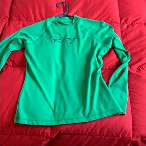 Long Sleeved Roxy Rash Guard Green